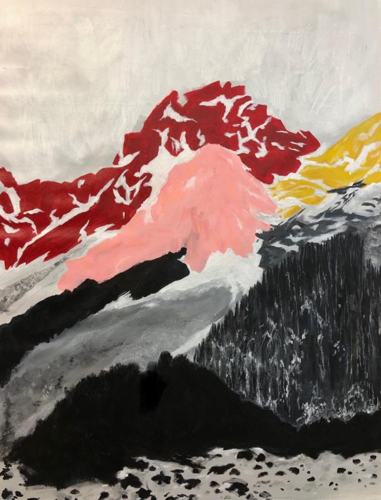Montaña de colores pintura en acrílico sobre lienzo por Brenda Pinto
